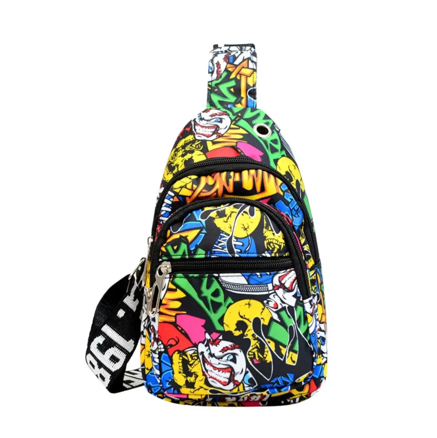 New kids fanny packSmall Graffiti Print Toddler Fanny Pack Crossbody Waist Bag for Kids Nylon Purses Chest Bag Shoulder Sling Bag