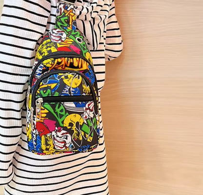 New kids fanny packSmall Graffiti Print Toddler Fanny Pack Crossbody Waist Bag for Kids Nylon Purses Chest Bag Shoulder Sling Bag