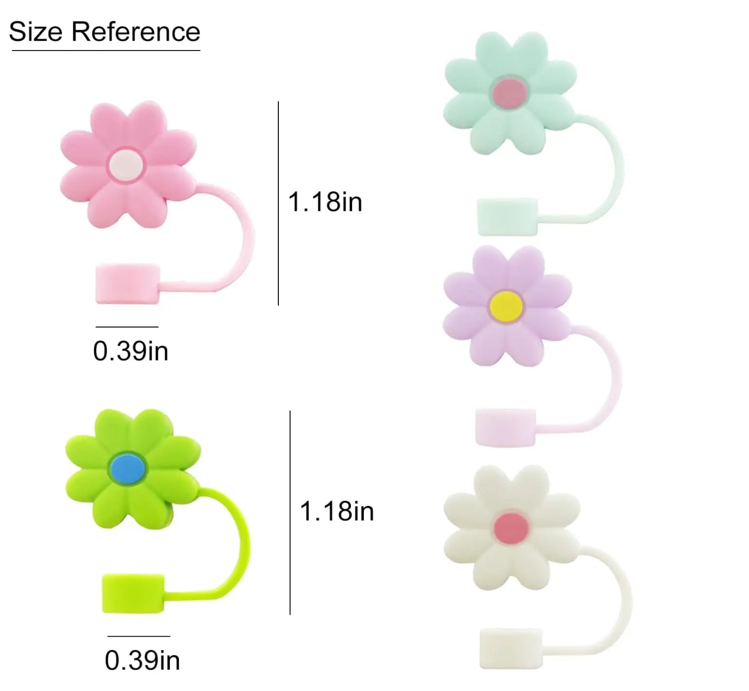 6pcs Cute Flower Straw Toppers Straw Cover Cap for Stanley Tumblers Accessories
