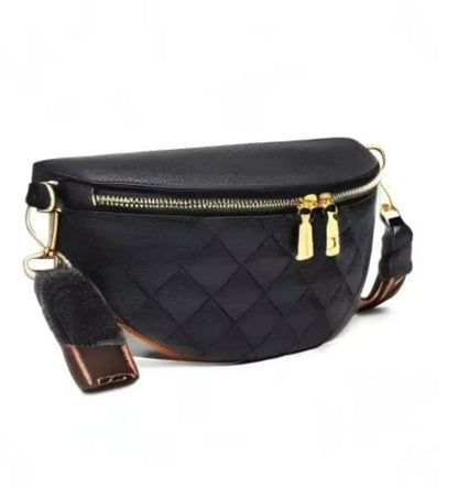 Fendiz Crossbody Sling Bag Fanny Packs Leather Chest Belt Bum Bag Anti Theft Purse for Travel