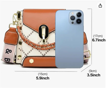 Fendiz Trendy Small Crossbody Bags Cell Phone Purse Shoulder Handbags with Wide Strap