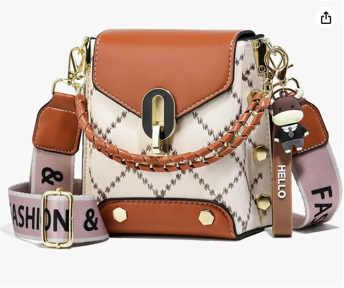 Fendiz Trendy Small Crossbody Bags Cell Phone Purse Shoulder Handbags with Wide Strap