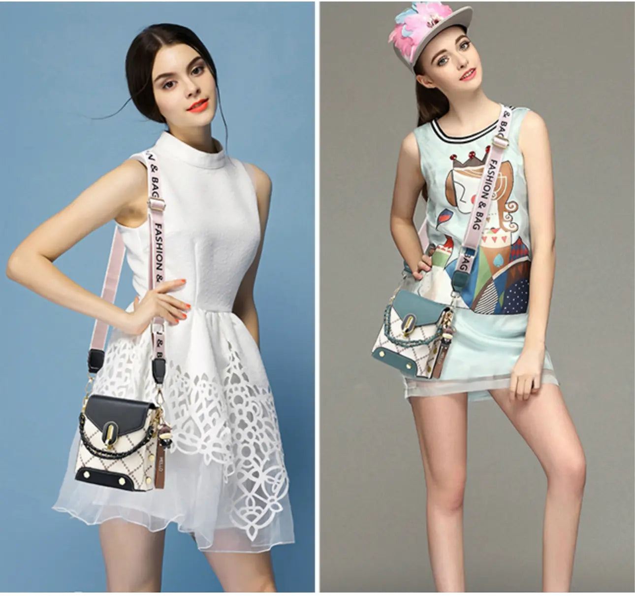 Fendiz Trendy Small Crossbody Bags Cell Phone Purse Shoulder Handbags with Wide Strap