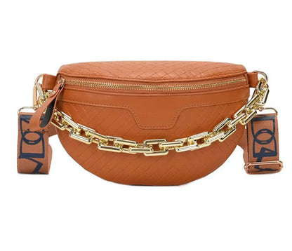 New Luxury Designer Fanny Pack Plaid leather Waist Bag Shoulder Crossbody Chest Bags Luxury Designer