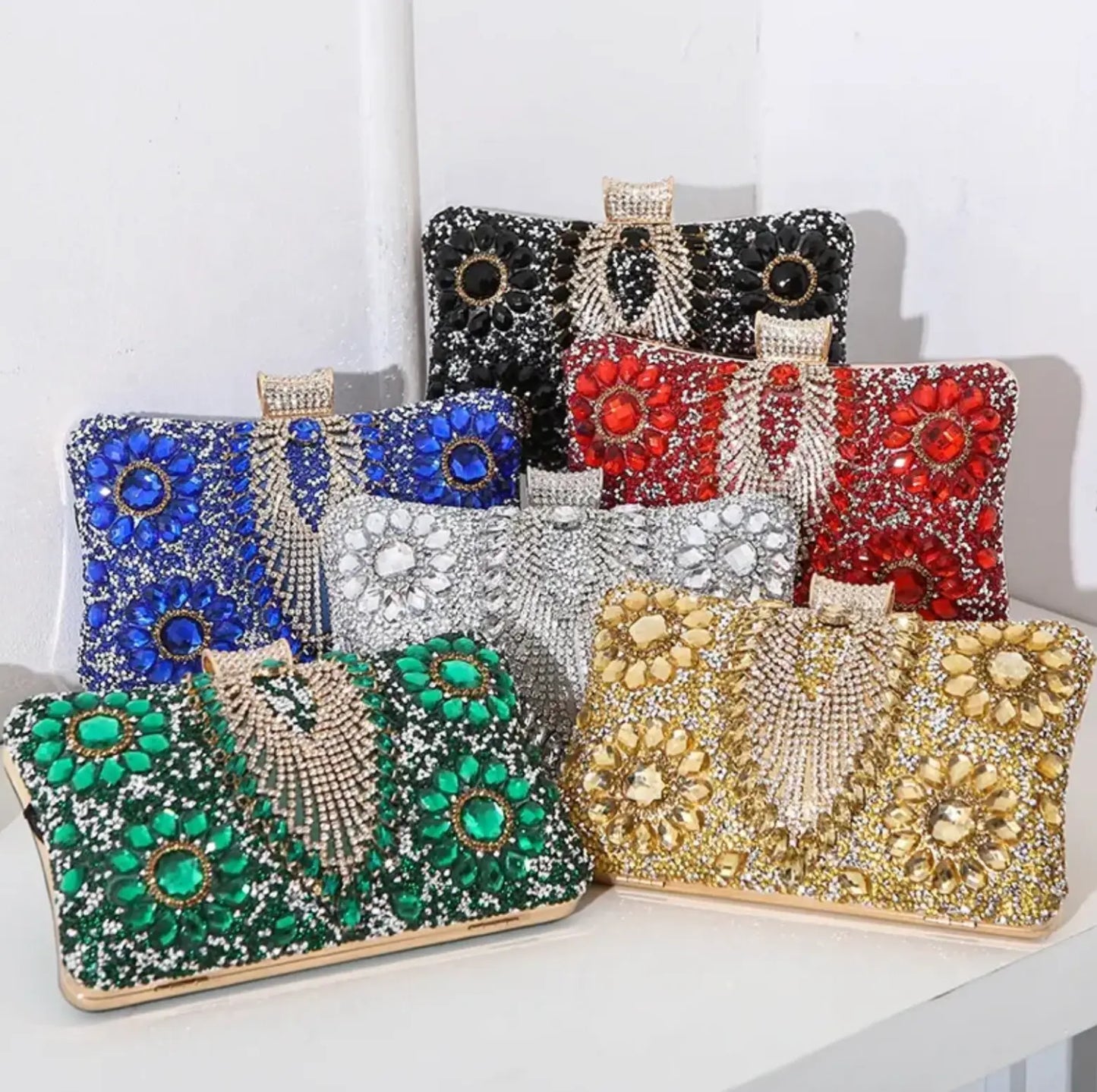 New Trendy Fashion Indian Rhinestone Evening Clutch Bag
