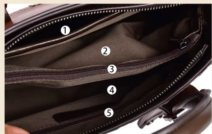 New Fendiz Genuine Leather Handmade Handbag Vintage Satchel Retro Cowhide Crossbody Purse Hobo Bags