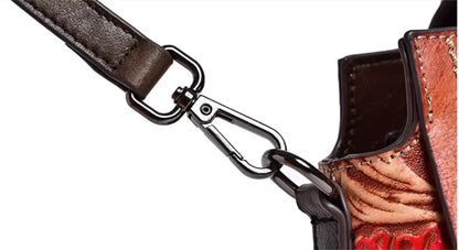 New Fendiz Genuine Leather Handmade Handbag Vintage Satchel Retro Cowhide Crossbody Purse Hobo Bags