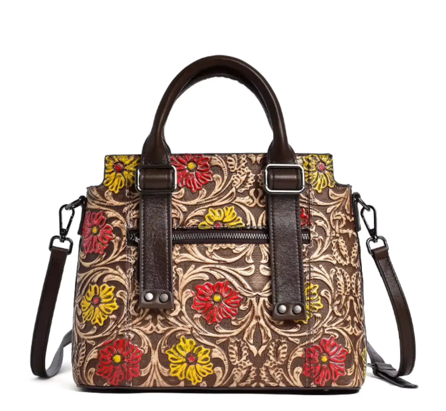 New Fendiz Genuine Leather Handmade Handbag Vintage Satchel Retro Cowhide Crossbody Purse Hobo Bags