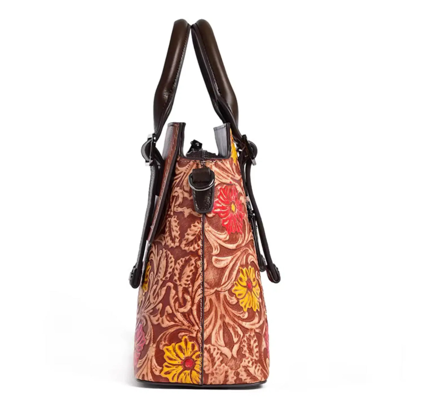 New Fendiz Genuine Leather Handmade Handbag Vintage Satchel Retro Cowhide Crossbody Purse Hobo Bags