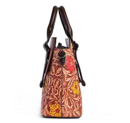 New Fendiz Genuine Leather Handmade Handbag Vintage Satchel Retro Cowhide Crossbody Purse Hobo Bags