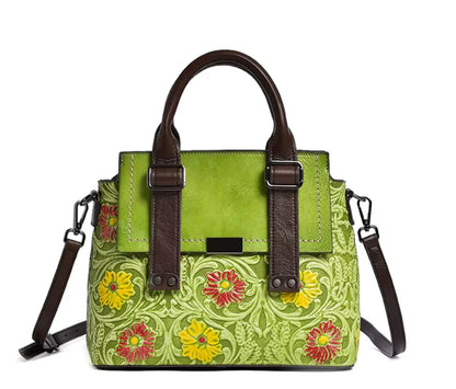 New Fendiz Genuine Leather Handmade Handbag Vintage Satchel Retro Cowhide Crossbody Purse Hobo Bags