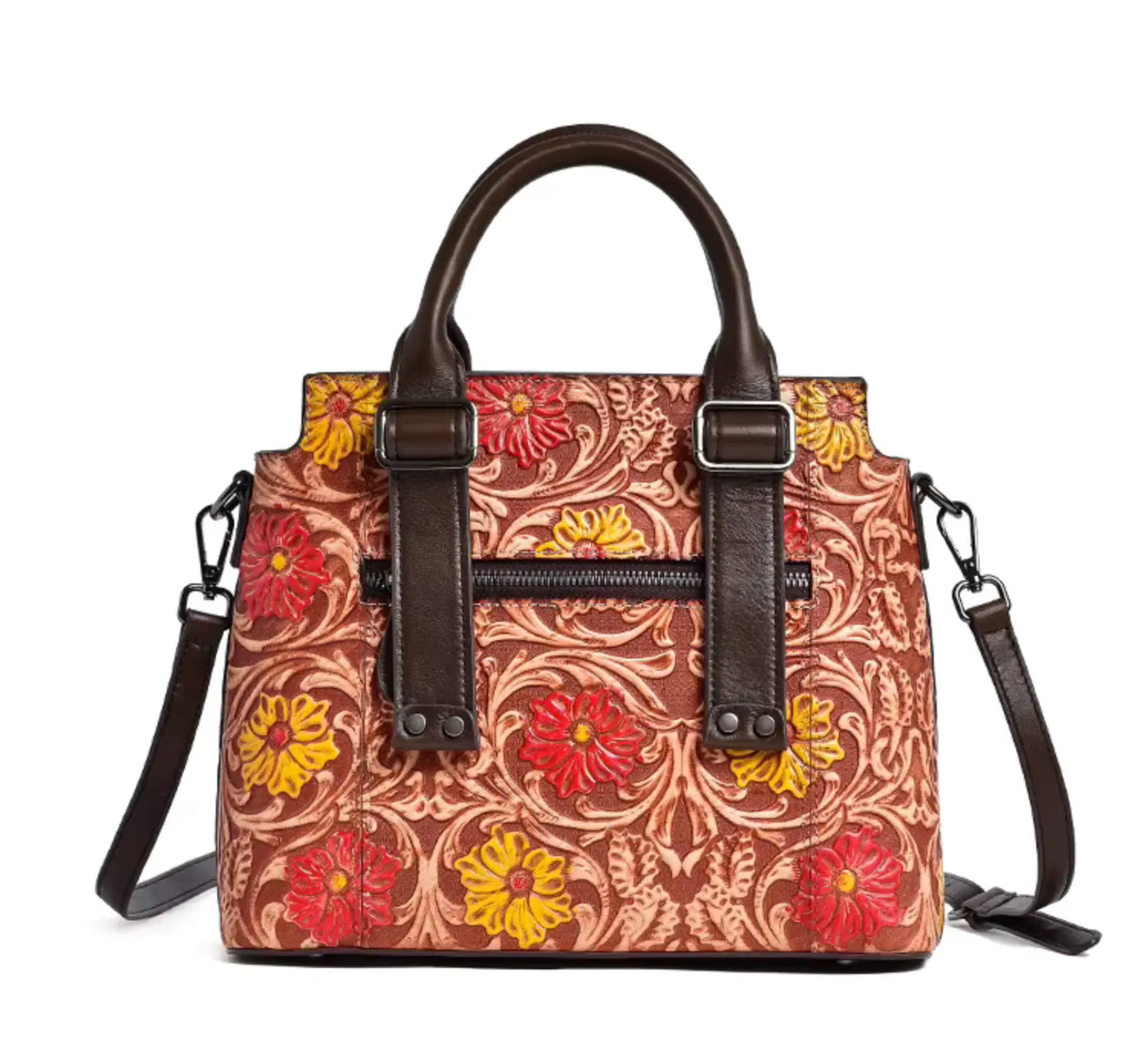 New Fendiz Genuine Leather Handmade Handbag Vintage Satchel Retro Cowhide Crossbody Purse Hobo Bags