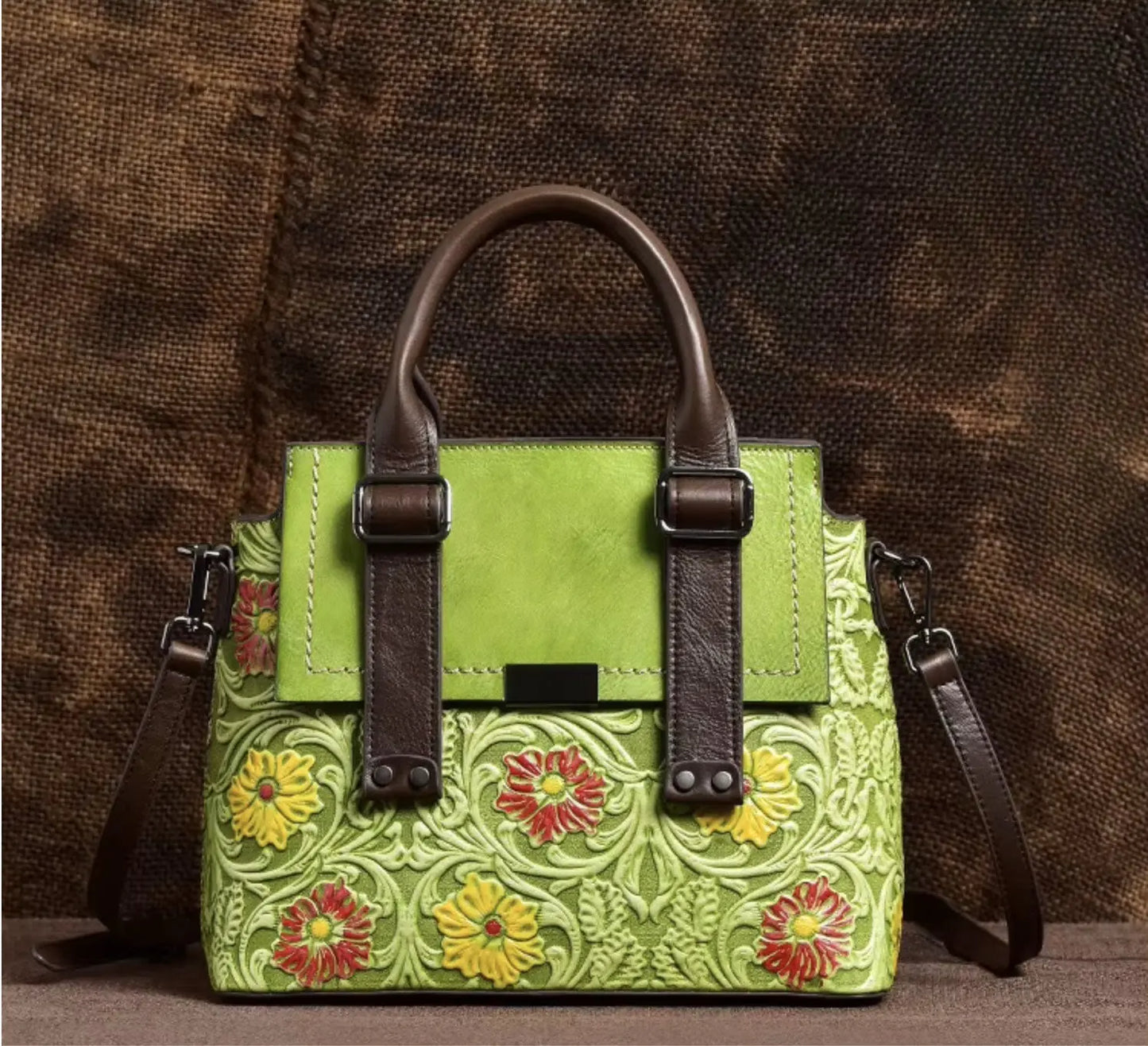 New Fendiz Genuine Leather Handmade Handbag Vintage Satchel Retro Cowhide Crossbody Purse Hobo Bags