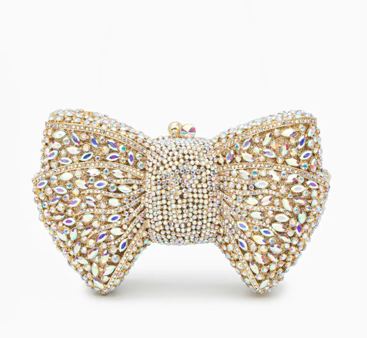 New Classic Women Bowknot Crystal Cutch Bag