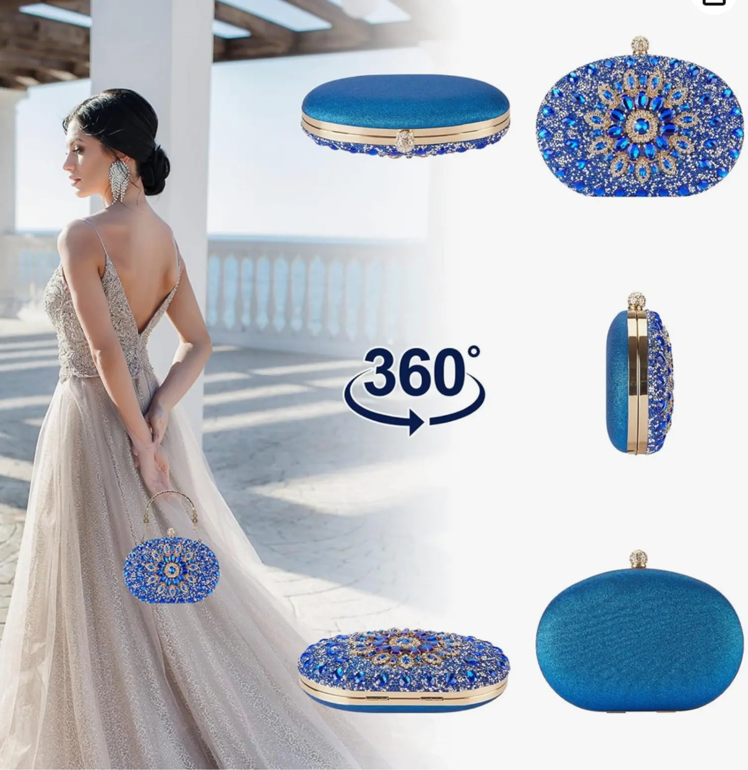 New Diamond Handbag Bridal Wedding Evening Bridal Clutch Purses Fashionable