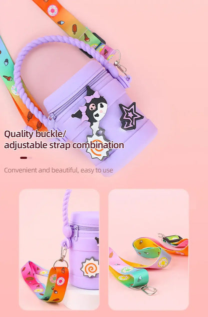 Portable Coin Purse Wallet Case Cute Style Zipper Closure for Sundries Storage Headphone