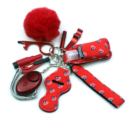 10pcs Set Self Defense Keychain For Emergency and Personal Protection Safety Alarm - Fendiz