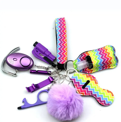 10pcs Set Self Defense Keychain For Emergency and Personal Protection Safety Alarm - Fendiz