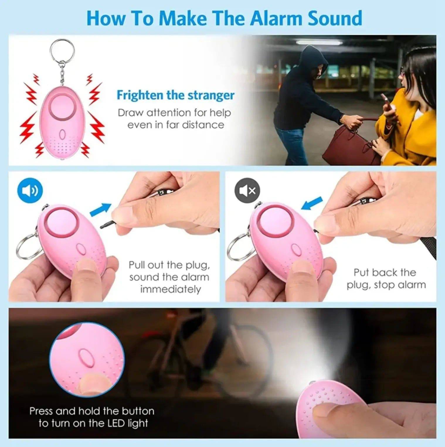 10pcs Set Self Defense Keychain For Emergency and Personal Protection Safety Alarm - Fendiz