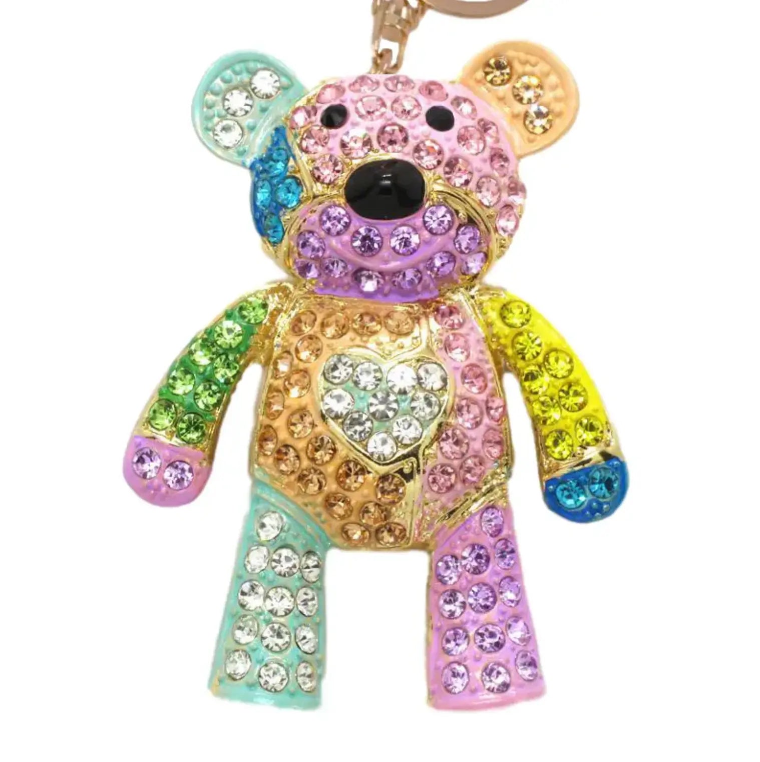 Bling Crystal Keychain Bear Keychain And Purse Charm Pendant Metal Bear