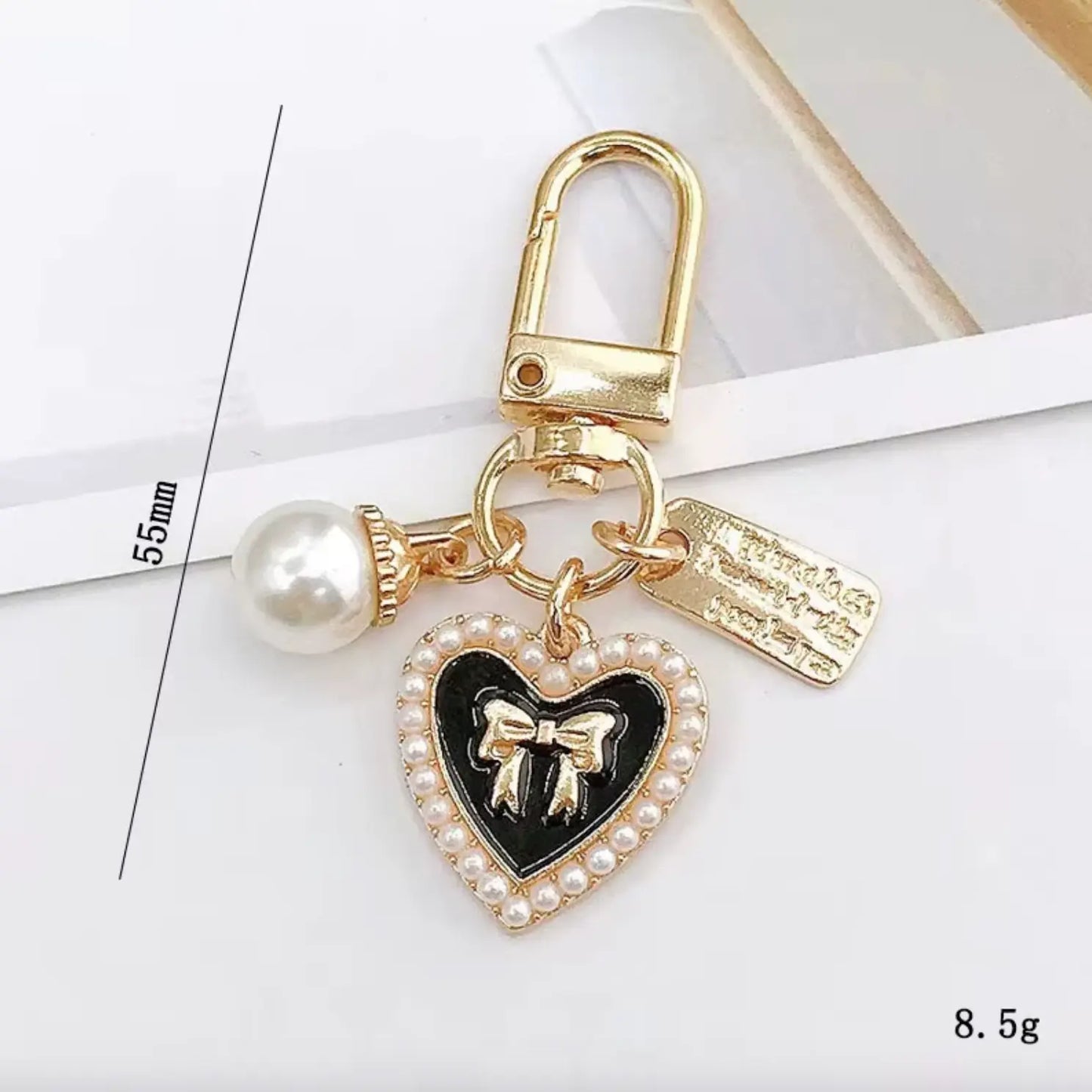 Diamond Keychain Perfume Bottle Bow Pearl Diy Bling Bag Pendant Charm Heart