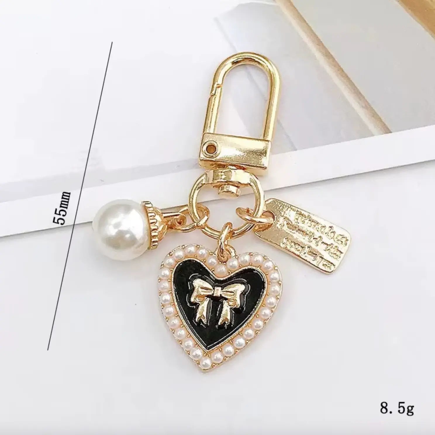 Diamond Keychain Perfume Bottle Bow Pearl Diy Bling Bag Pendant Charm Heart
