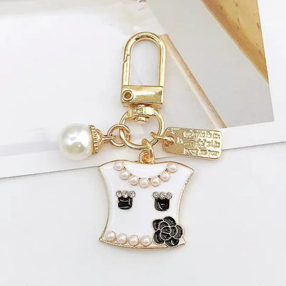Diamond Keychain Perfume Bottle Bow Pearl Diy Bling Bag Pendant Charm Heart