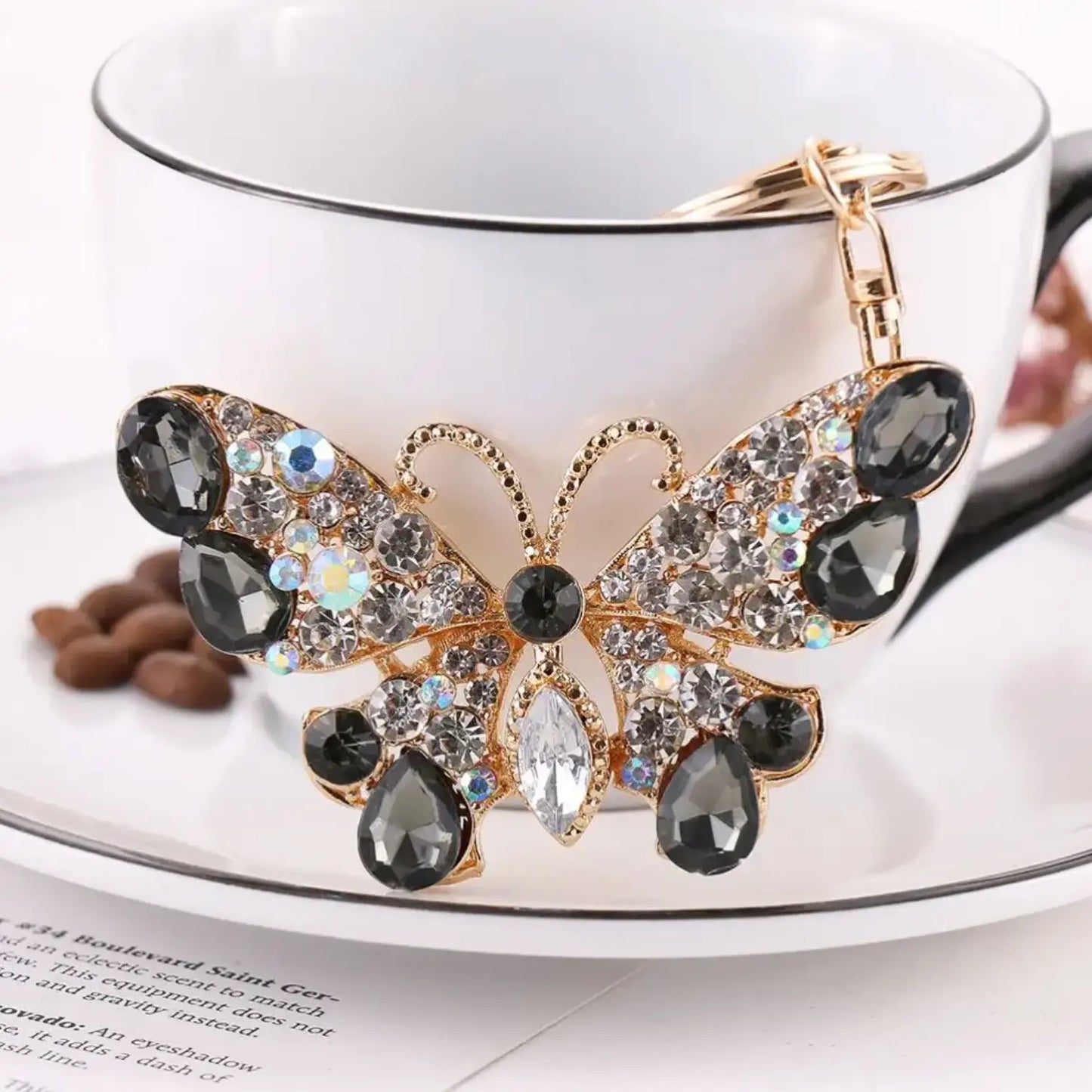 New Bling Butterfly keychain Crystal Rhinestone, Car Keys and Bag Charm