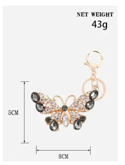 New Bling Butterfly keychain Crystal Rhinestone, Car Keys and Bag Charm