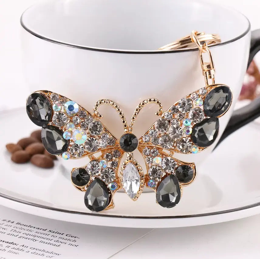 New Bling Butterfly keychain Crystal Rhinestone, Car Keys and Bag Charm