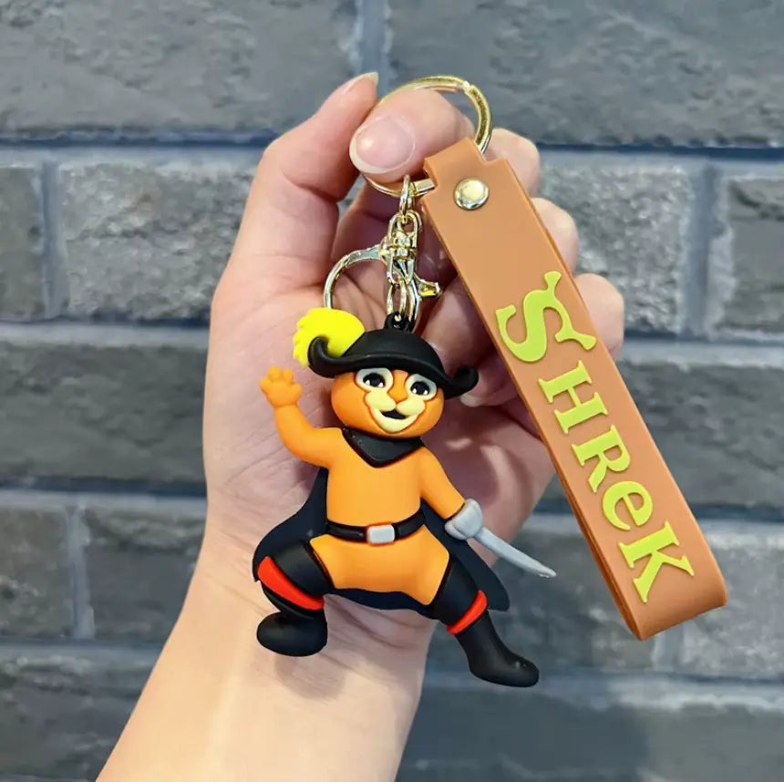 New Cartoon Monster Shrek Keychains Doll Delicate Backpack, Car Hanging Trinket