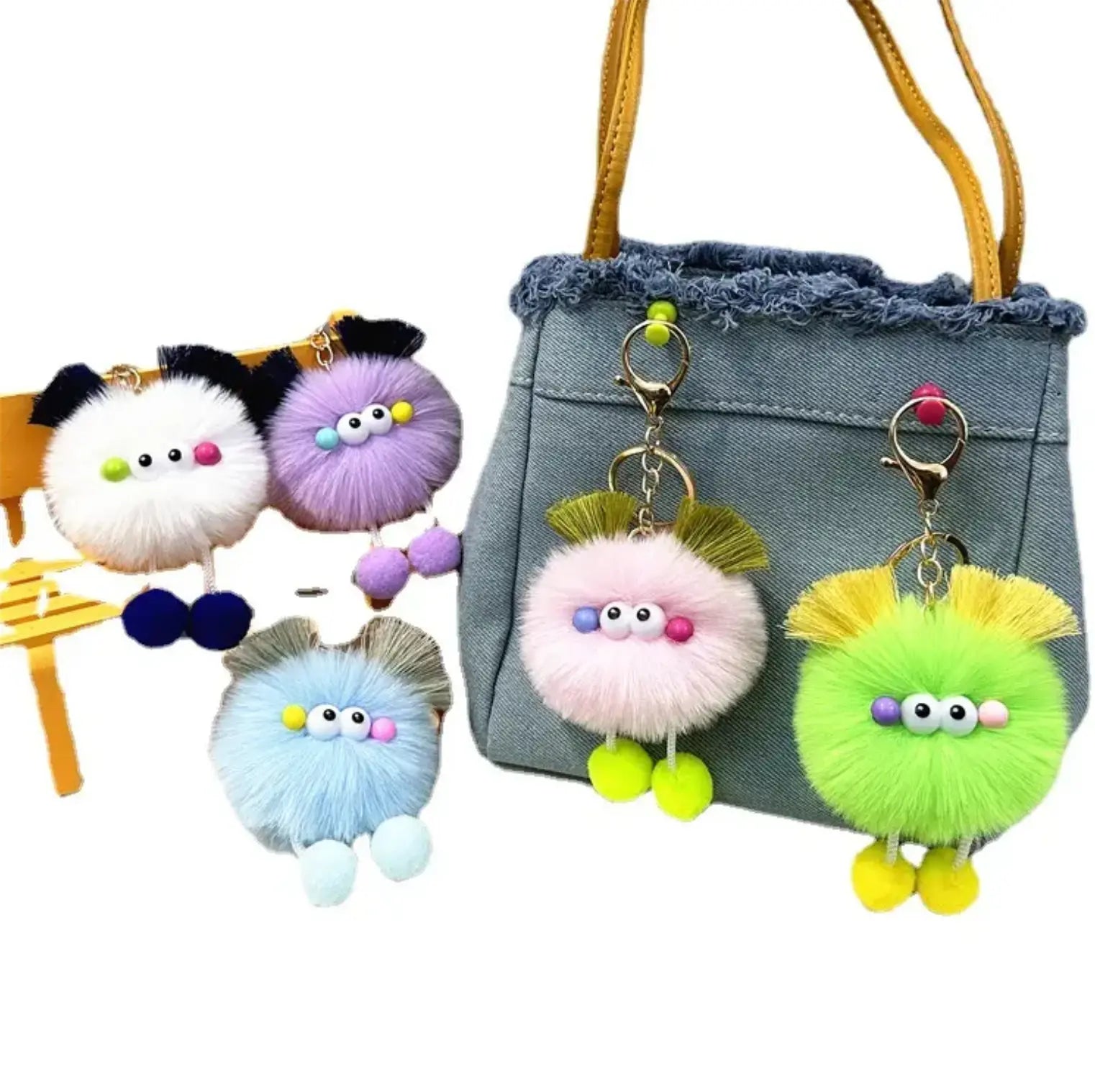New Dynamics cartoon plush toys Keychains Toys Plush Doll Small Coal Bag Charms Pendant