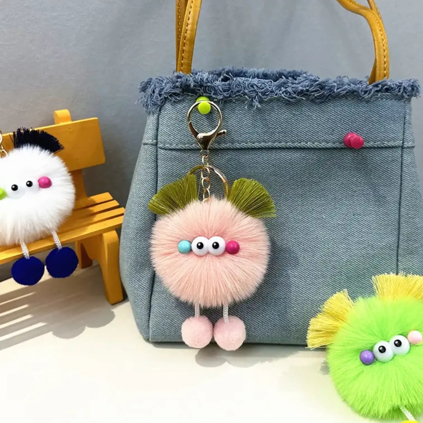 New Dynamics cartoon plush toys Keychains Toys Plush Doll Small Coal Bag Charms Pendant