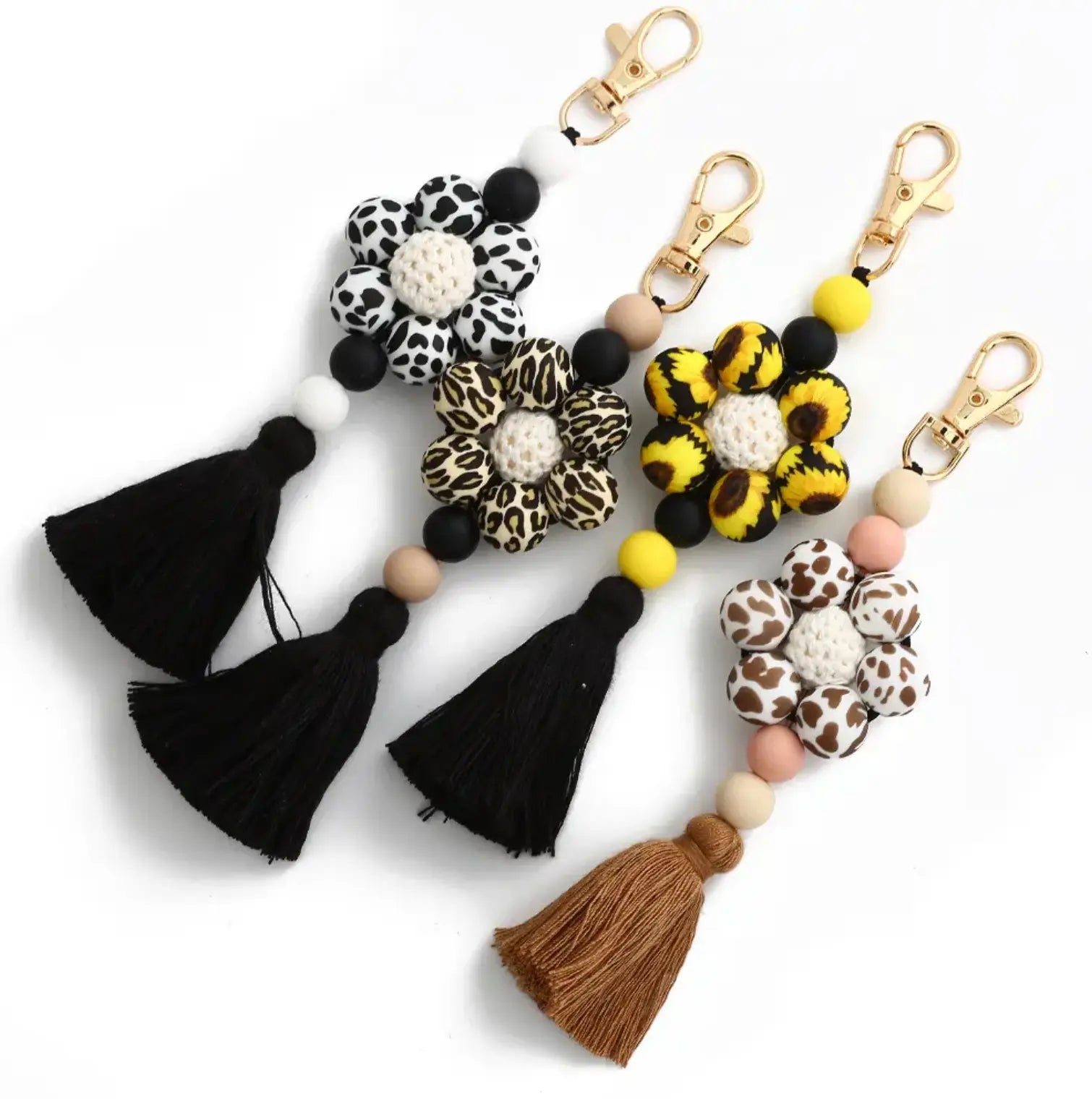 New Silicone Beaded Keychains Charm And Accessories Creative Silicone Tassel