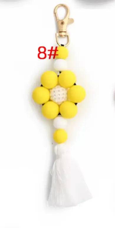 New Silicone Beaded Keychains Charm And Accessories Creative Silicone Tassel
