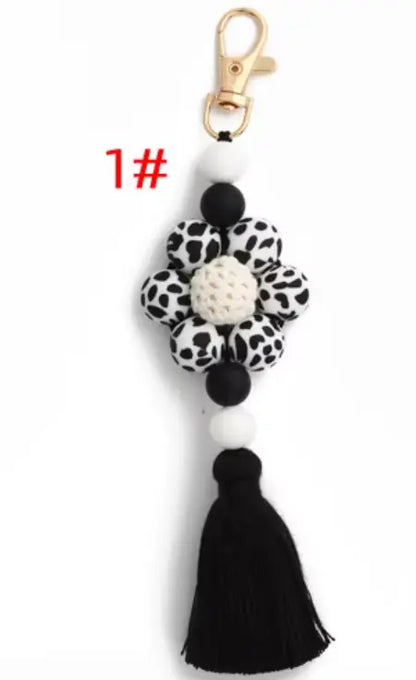 New Silicone Beaded Keychains Charm And Accessories Creative Silicone Tassel