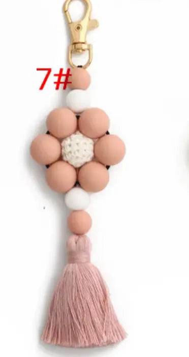 New Silicone Beaded Keychains Charm And Accessories Creative Silicone Tassel