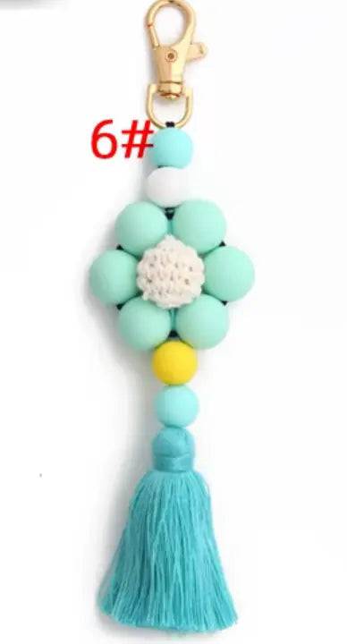 New Silicone Beaded Keychains Charm And Accessories Creative Silicone Tassel