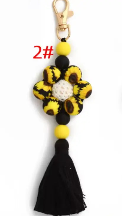 New Silicone Beaded Keychains Charm And Accessories Creative Silicone Tassel