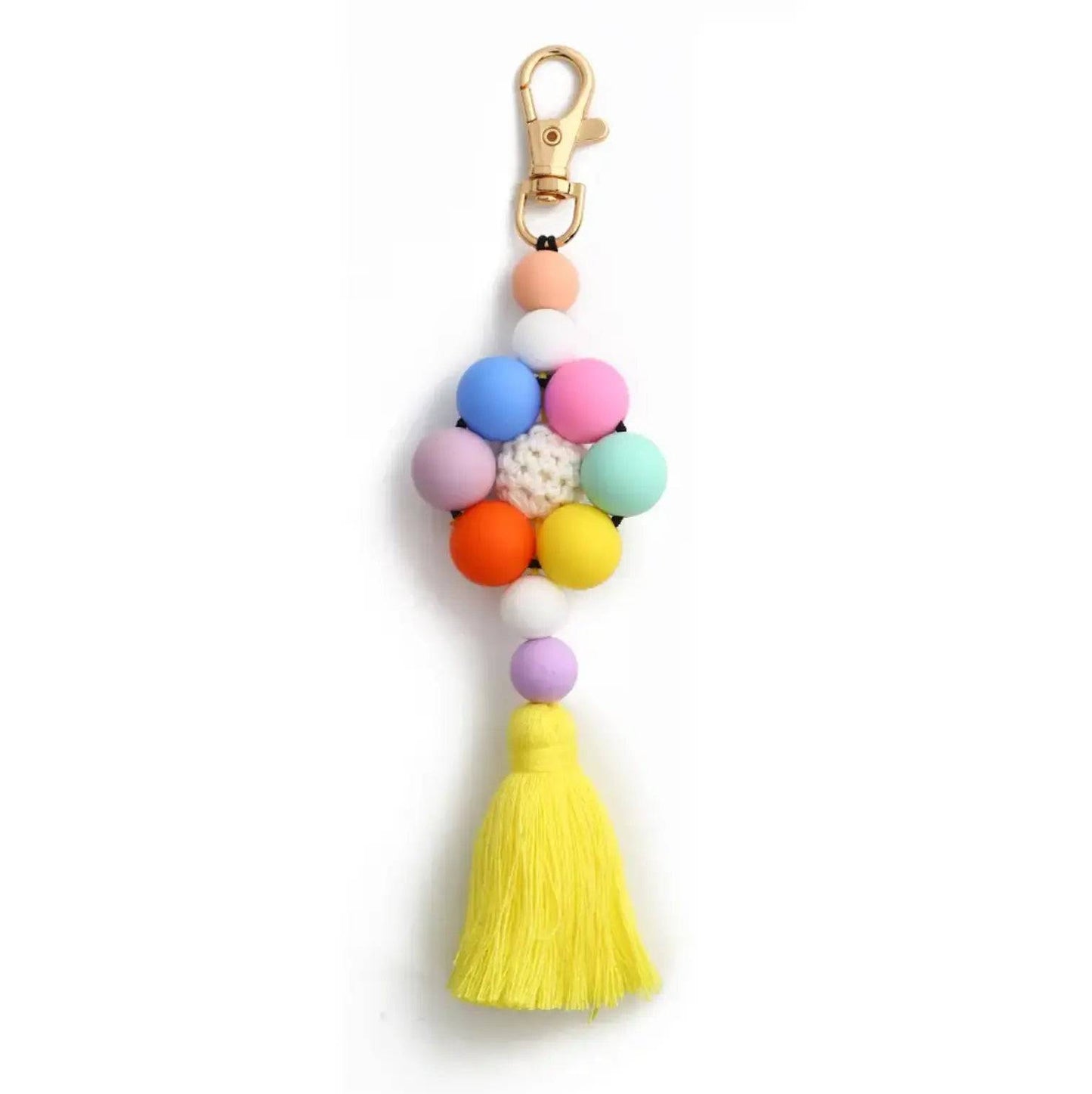 New Silicone Beaded Keychains Charm And Accessories Creative Silicone Tassel