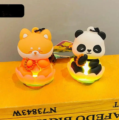 New Cat keychains Toy 3D Cartoon Characters Cute Lucky Light Panda Cat