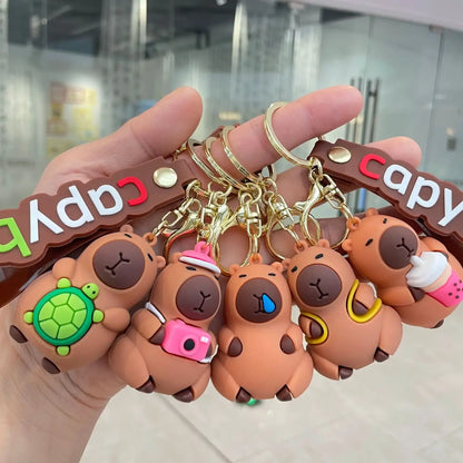 Cute Capybara Keychains Funny Kapibara Figure Toys Pendants