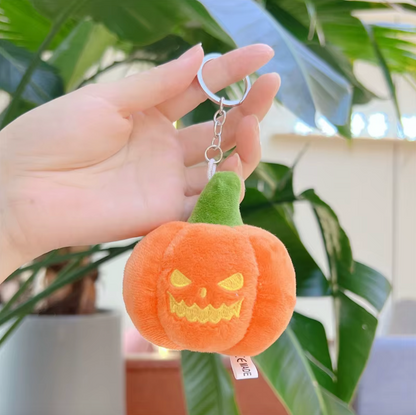 Fendiz Halloween Pumpkin Keychain Cotton Plush Small Ghost Backpack Hanging Doll Bag