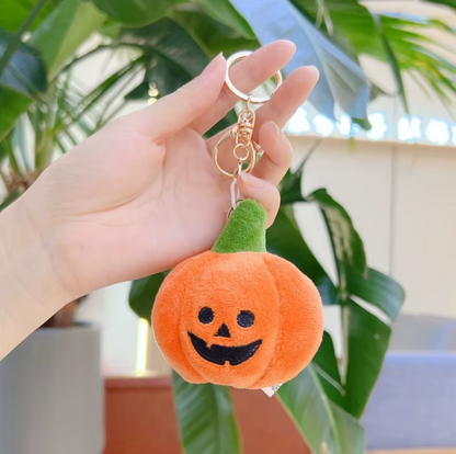 Fendiz Halloween Pumpkin Keychain Cotton Plush Small Ghost Backpack Hanging Doll Bag