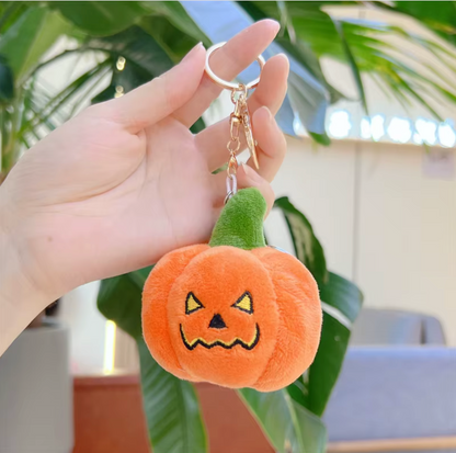 Fendiz Halloween Pumpkin Keychain Cotton Plush Small Ghost Backpack Hanging Doll Bag
