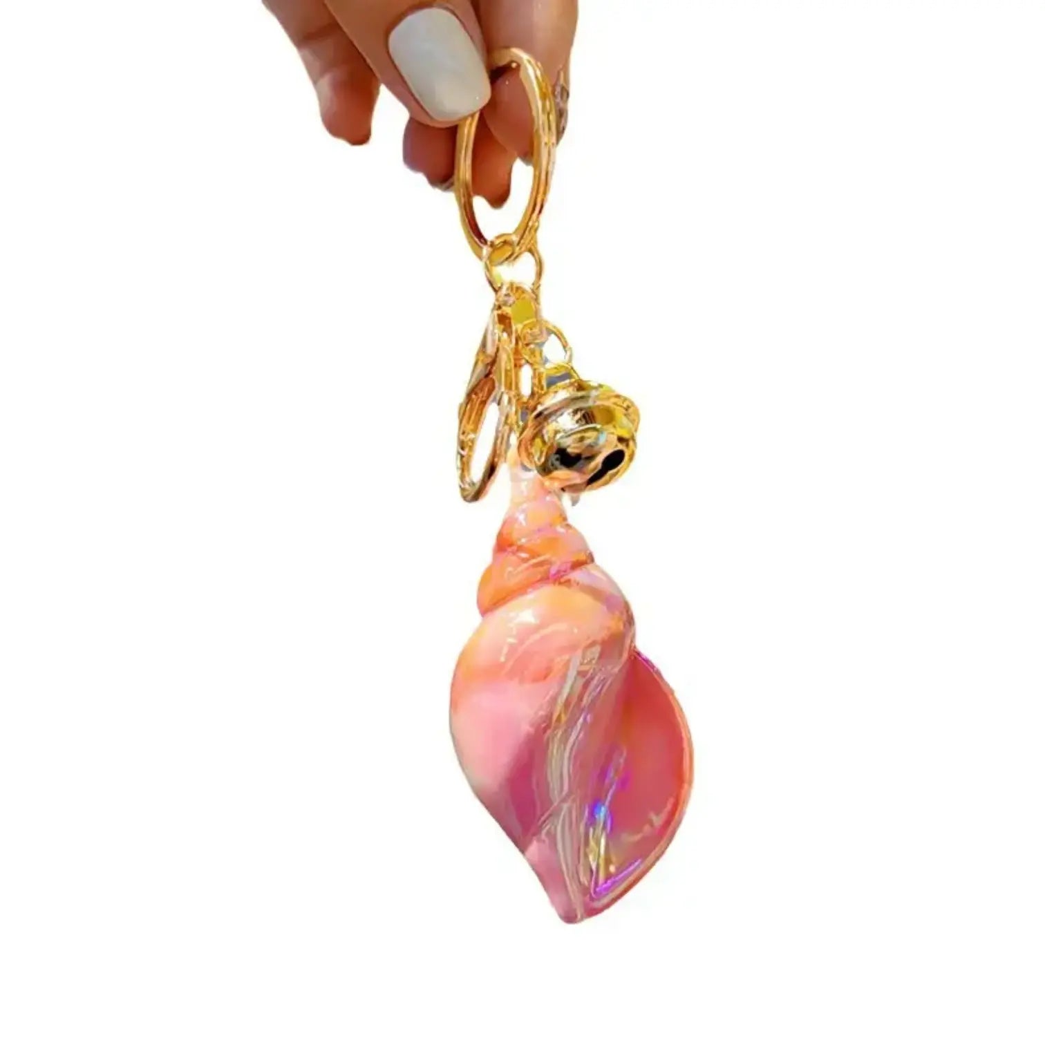 Large Colored Conch Keychain For Fashionable Metal Bag Car Pendant with Acrylic