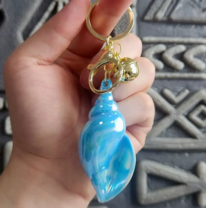 Large Colored Conch Keychain For Fashionable Metal Bag Car Pendant with Acrylic