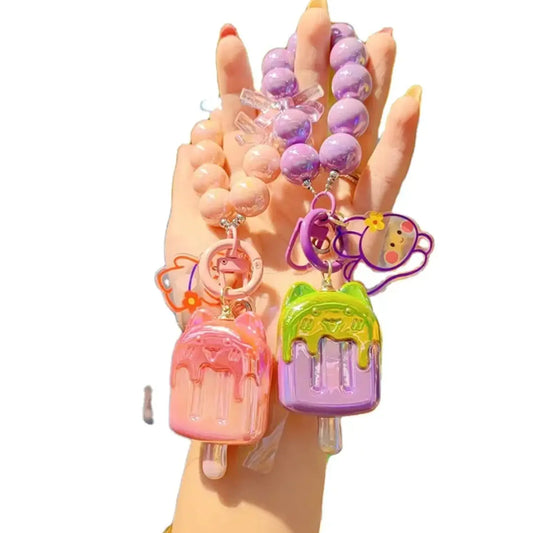 Lilangda New Bag Pendant Accessories Candy Colored Acrylic Ice Cream Beaded Keychains