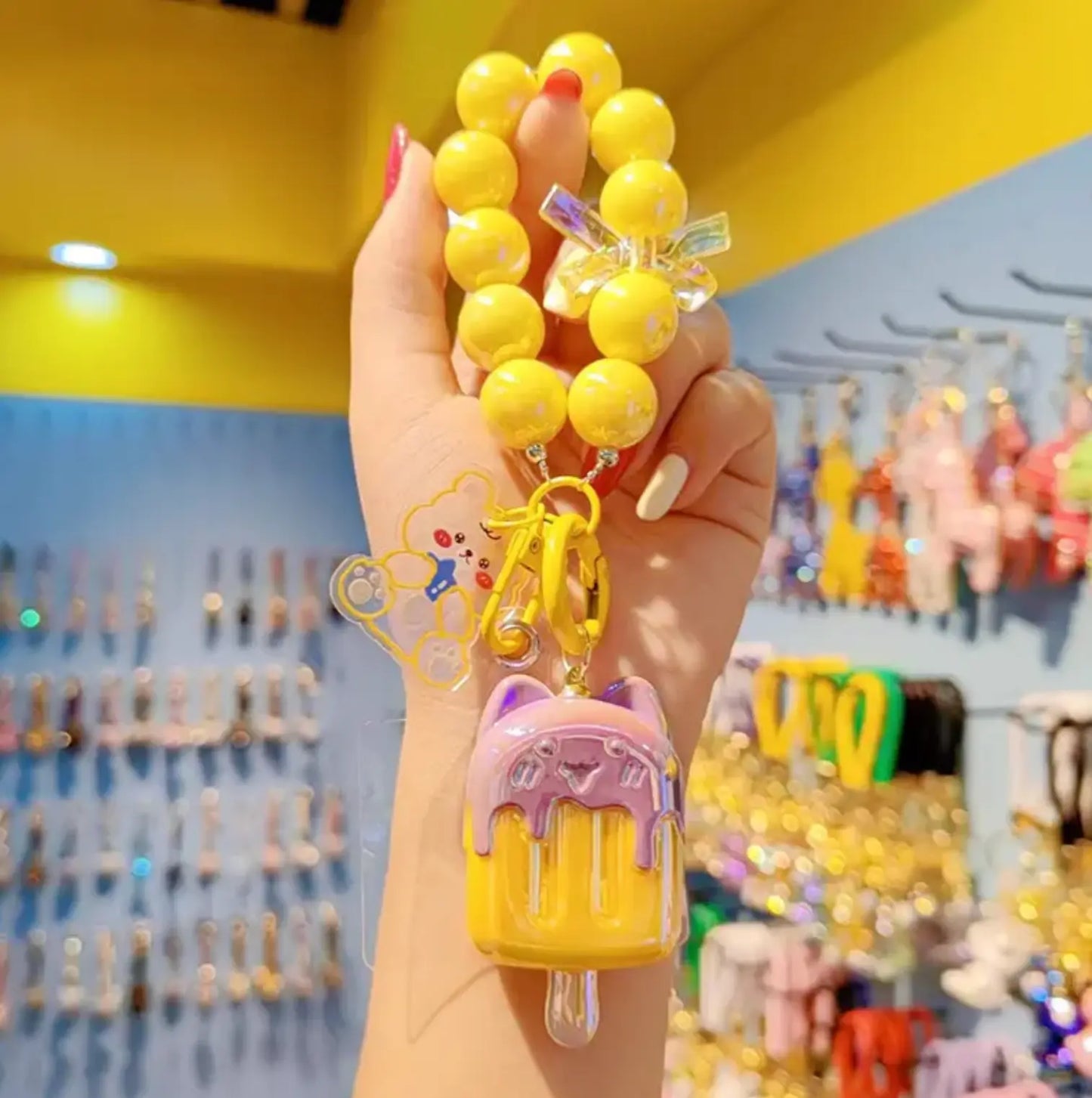 Lilangda New Bag Pendant Accessories Candy Colored Acrylic Ice Cream Beaded Keychains