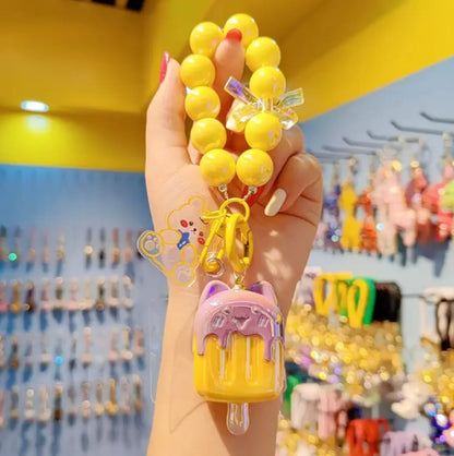 Lilangda New Bag Pendant Accessories Candy Colored Acrylic Ice Cream Beaded Keychains
